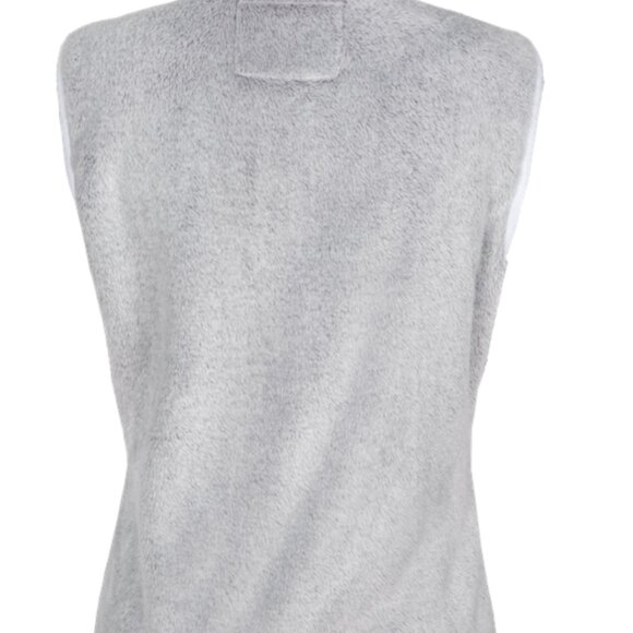 NWT Aulp Unima Faux Fur Padded Two-Tone Vest White Gray S - Picture 2 of 13